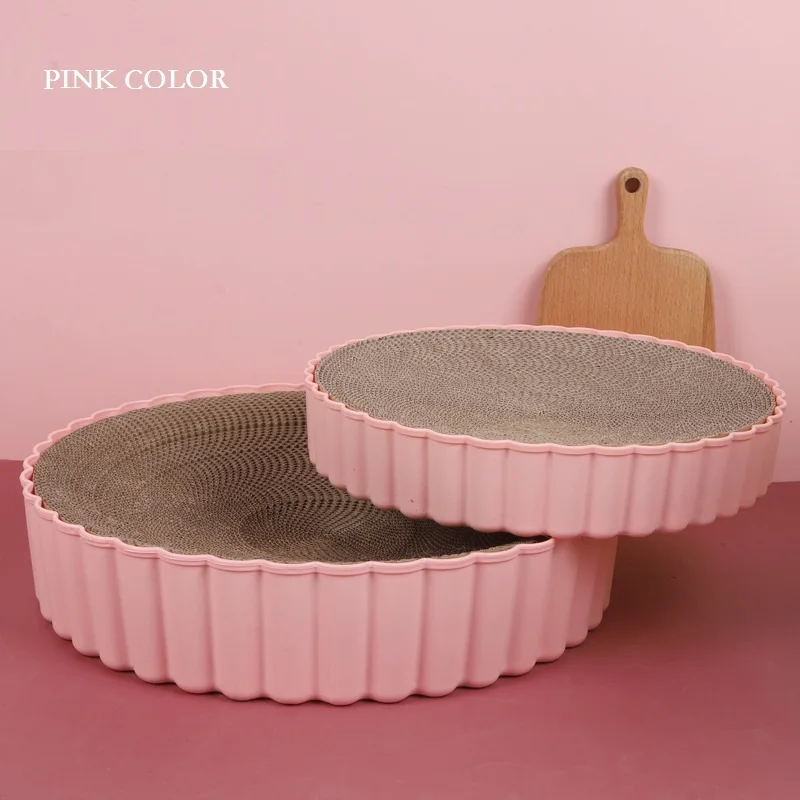 Hot Sell Round Pet Scratch Corrugated Cardboard Wheel Shape Cat Scratch Board Cat Scratching Board