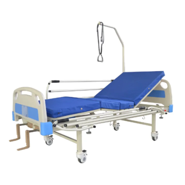 BCA-133  Comfortable manual double crank two function pair brake caster European guardrail rehabilitation bed for hospital