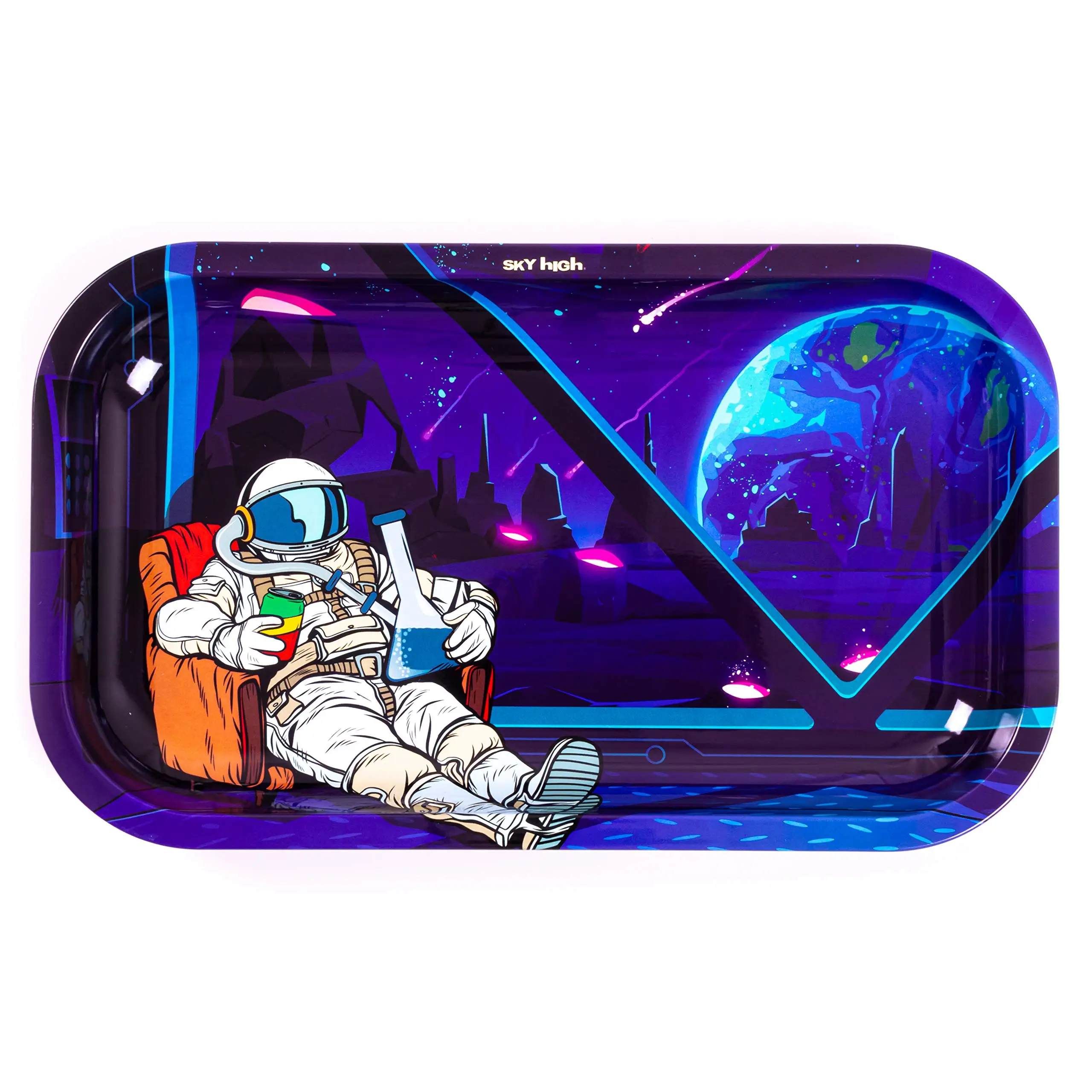 27*16cm Rick And Morty Smoke Tobacco Tray With Cover Metal Stainless Steel Tray Wholesale Custom Rolling Trays With Magnetic Lid