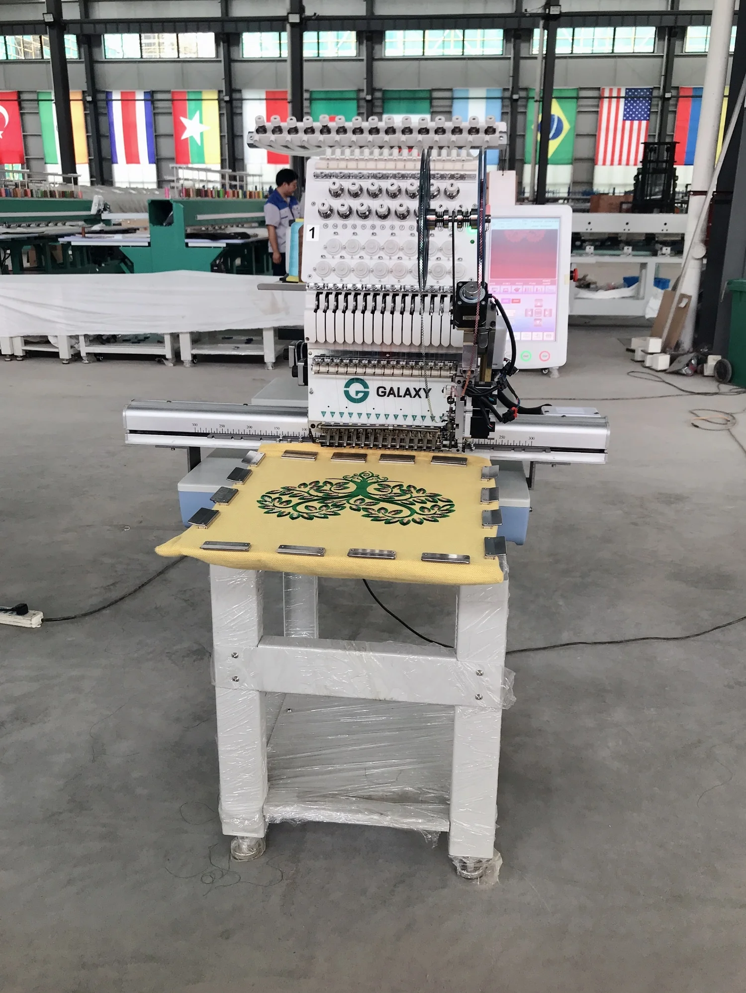 GALAXY высокоскоростная 1501 одиночная головка двойная вышивальная машина с блестками