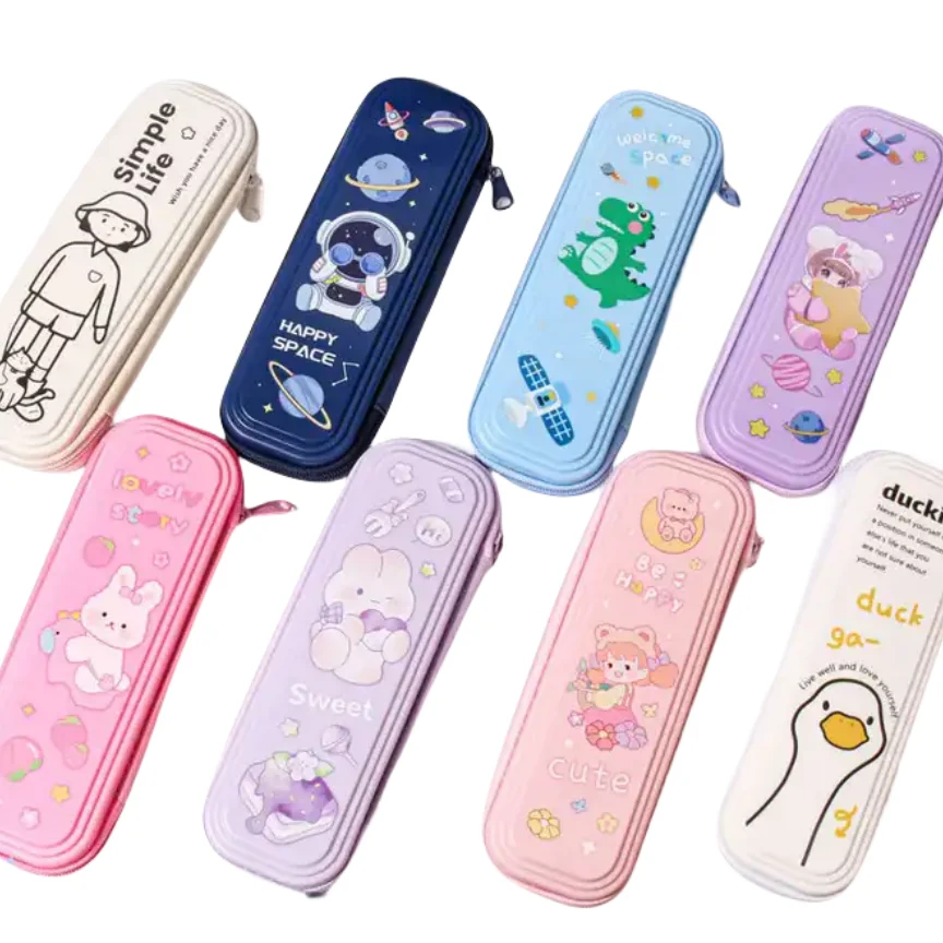 RTS Creative Cute Single Layer Pencil Case School Student Wholesale Pencil Case Kids Gift Stationery For Girls Kids