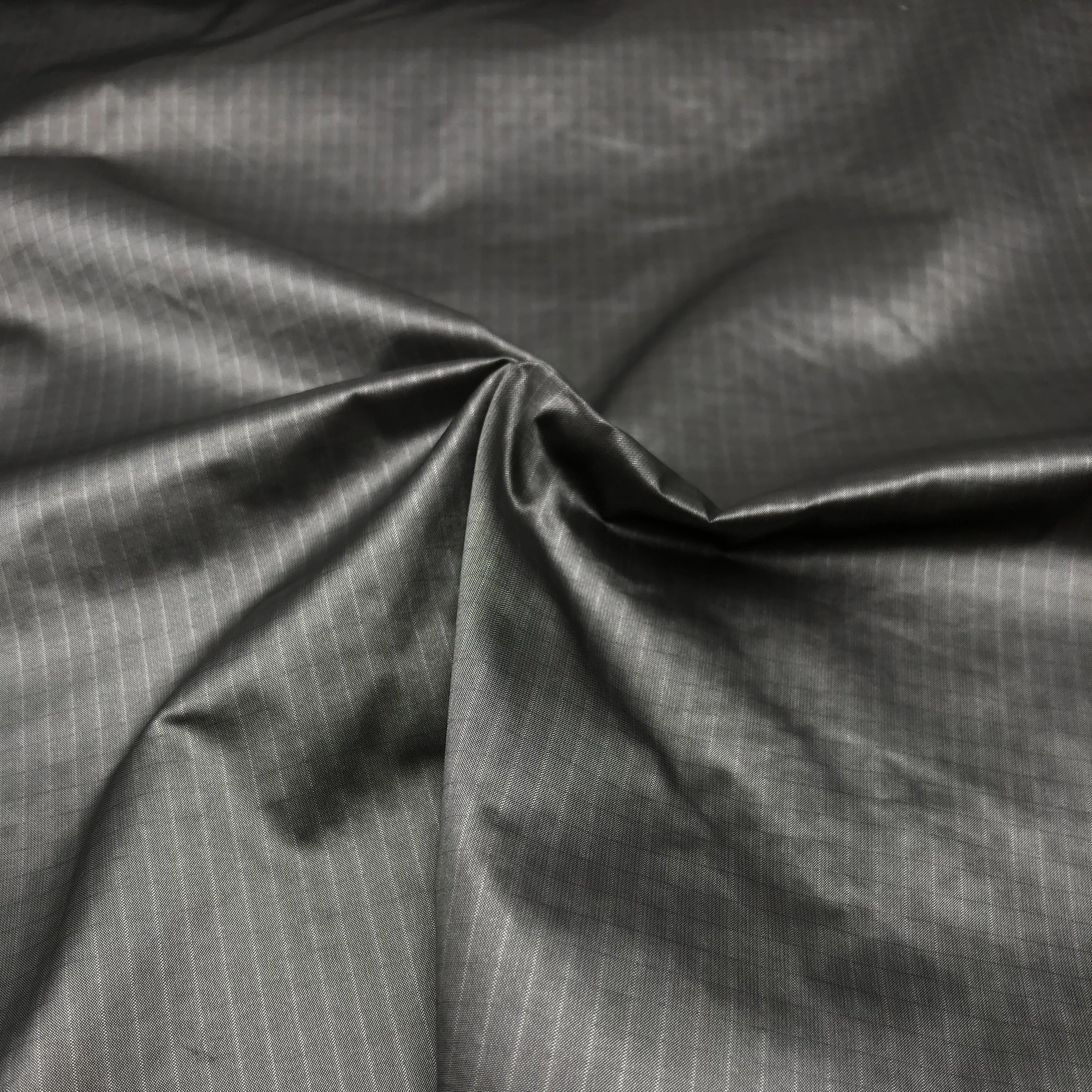 Hot sale 39gsm 20D*20D Graphite Plaid Fabric For Cloth