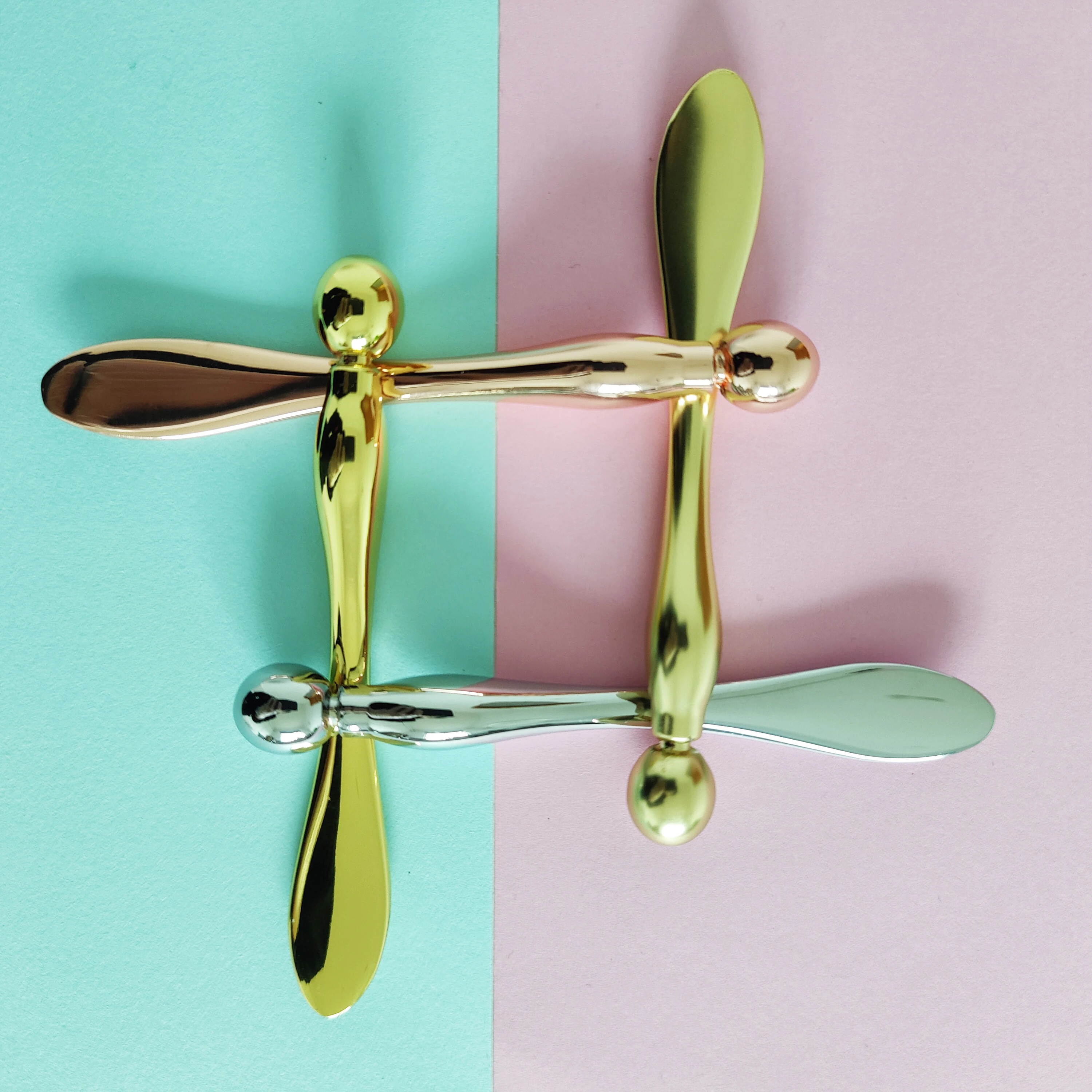 Sticks Beauty Makeup Spatula Mini Small Facial Massage Mask Gold Metal Eye Cream Cosmetic Spoon