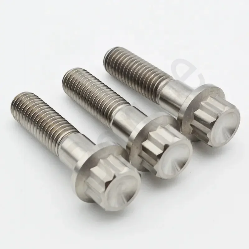 BRT Factory Supply Titanium 12 Point BBS  Split Rim Bolt M7/M8X32mm Wheel Lug Bolt with Hex Flange for Car