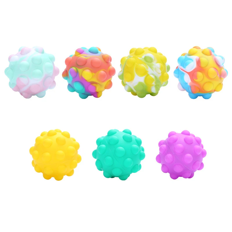 Autism Relief Anxiety Stress Toys Silicone Decompression Pops Sensory Bubble Toy Set Squeeze Pops Fidget Toy Balls