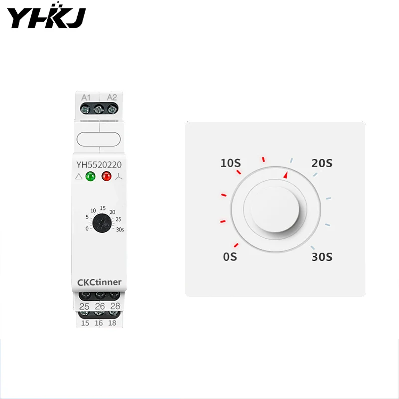Star delta time relay YH5520220 220v/380v motor Star delta start controller time adjustable guide rail type