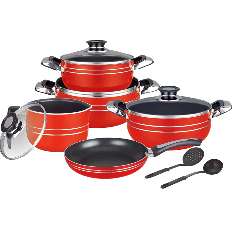 Aluminum ceramic best kitchen high quality colorful cookware set
