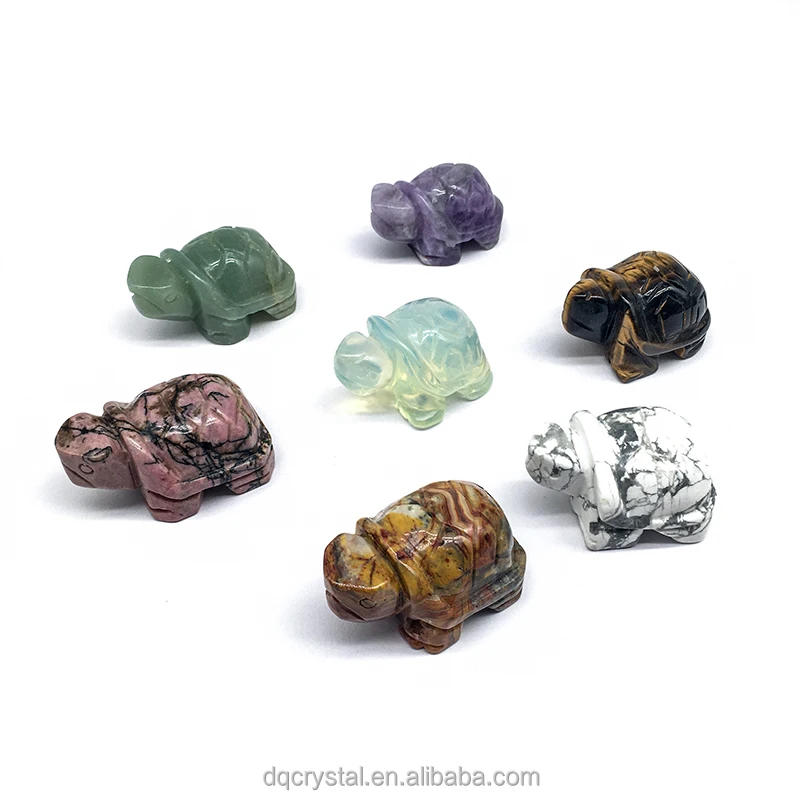 Оптовая продажа натуральное исцеление хрустальные черепахи ручной работы смешанный материал черепаха для украшения дома подарок