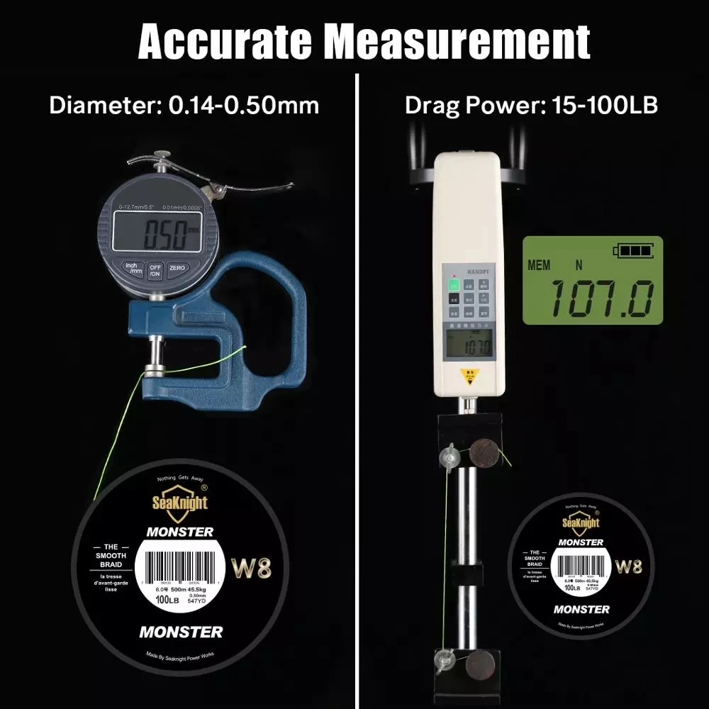 SeaKnight 500M / 546YDS MS Series W8 Braided Fishing Lines 8 Weaves Wire Smooth PE Multifilament Line for Sea Fishing 20-100LB