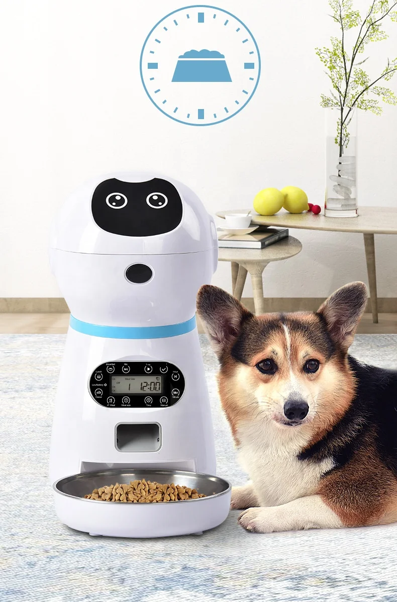 Hot selling automatic robot pet feeder smart wifi video food dispenser with camera for dog and cat