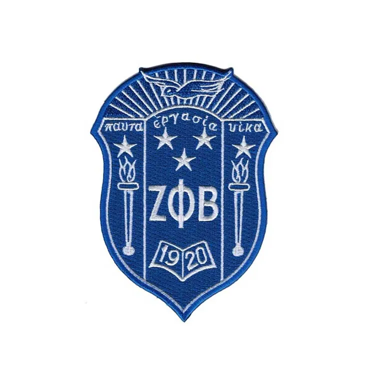 Оптовая продажа, синяя цветная Zeta Phi Beta Sorority патчи для женского пиджака