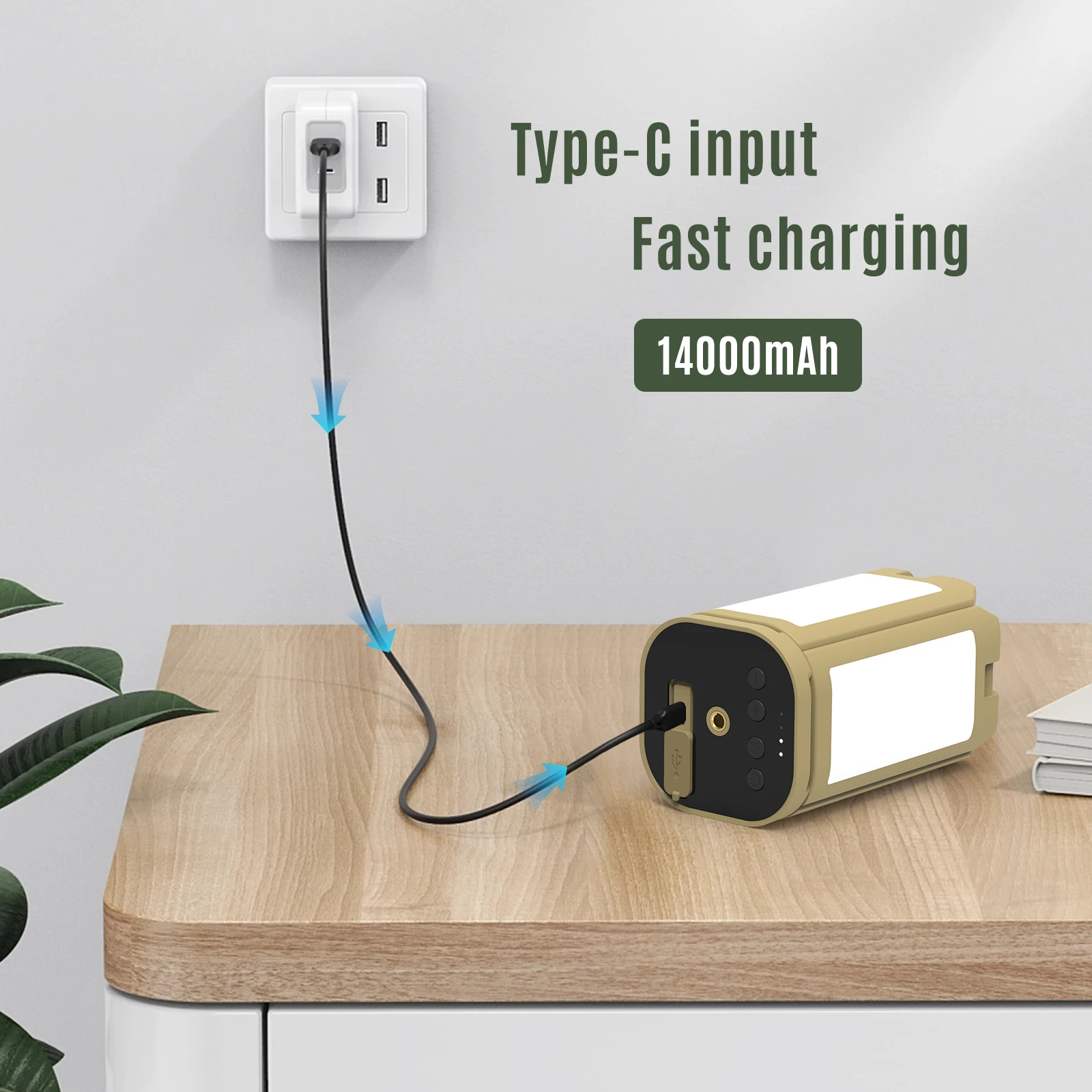 Portable 14000Mah four-leaf lighting Camping lamp With telescopic tripod 6000 lumen led light For Indoor&Outdoor activities