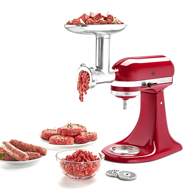 Metal Household Mini Meat grinder Machine with 2 Sausage Stuffer Tubes 3 Grinding Blades 4 Grinding Plates