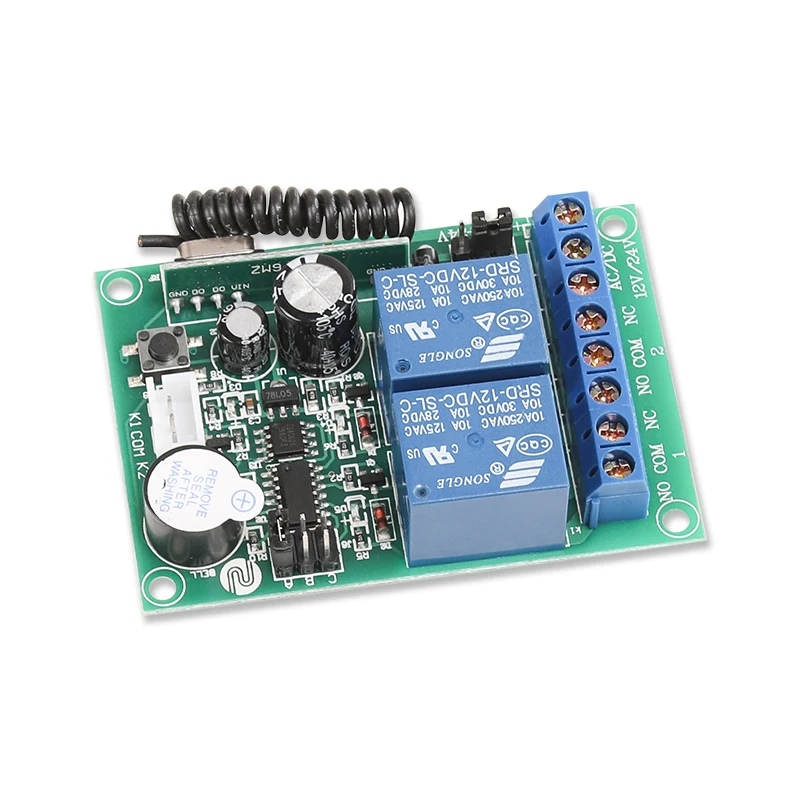 Универсальный дистанционный переключатель 433 МГц 12 В постоянного тока 2ch релейный приемник для контроллера гаража и ворот