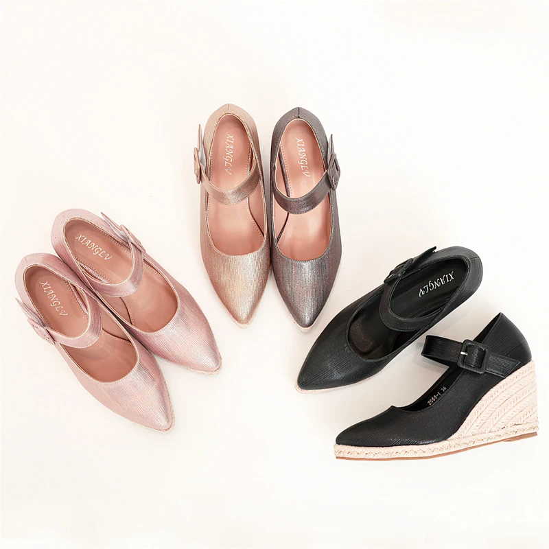 New Style PU Jute Sole High Heel Platform Wedge Sandals Womens Leather Espadrille Sandal