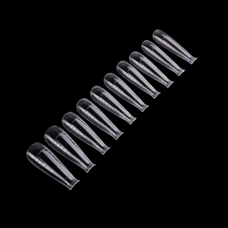 Hot Sale Stylish Transparent 100pcs Sizes Box Clear Tips Nail Crystal Full Cover Nail Tips With Scale