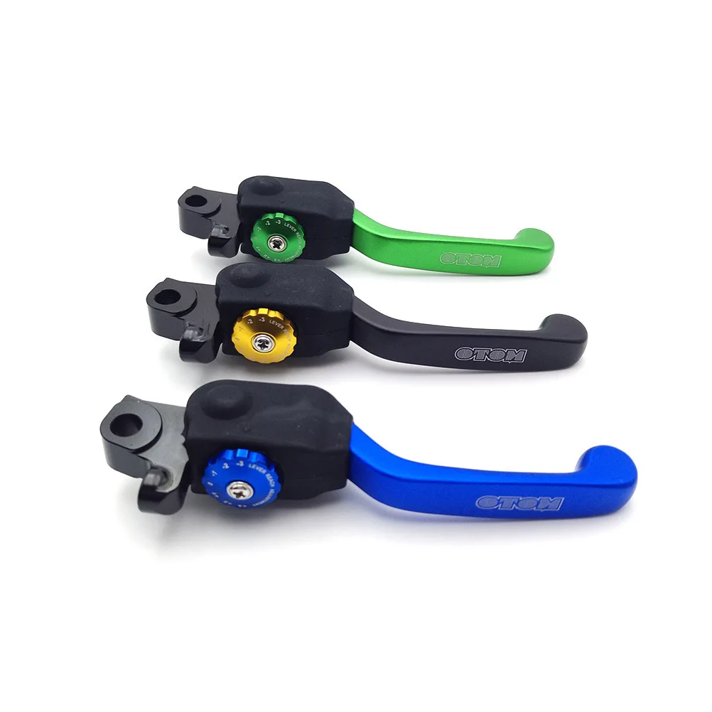 OTOM Motorcycle Front Brake Lever Pivot Brake Motocross Folding Brake Handle 7 Gears Adjustable For YAMAHA KAWASAKI