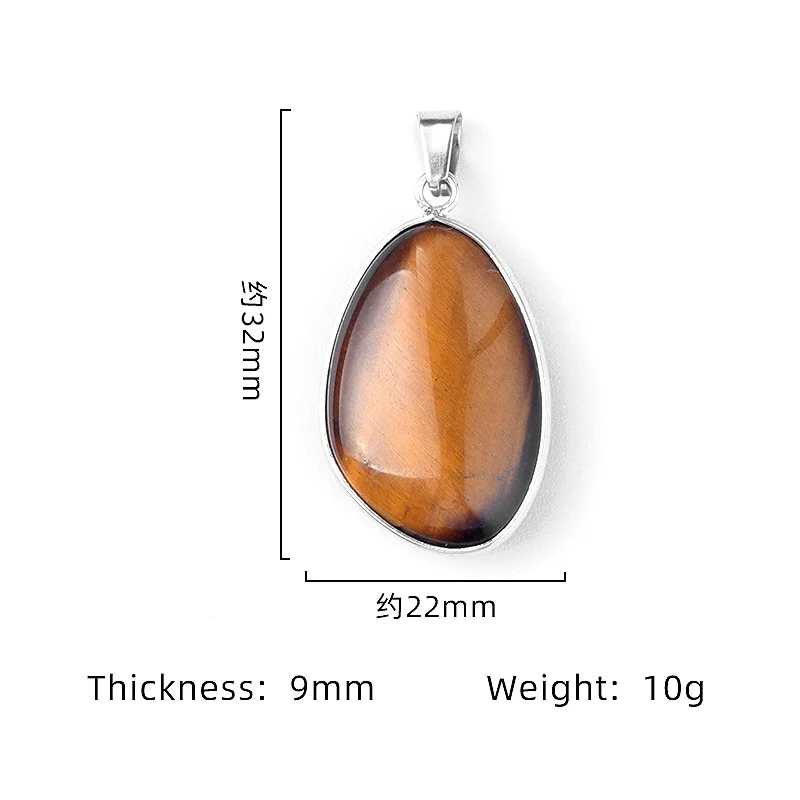 copper bezel irregular pendant agate crystal semi-precious stone with silver frame pendant necklace