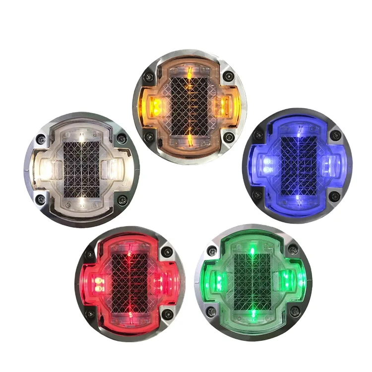 Steady Mode Solar Powered Traffic Lane Marker Waterproof PC and Aluminum Road Stud