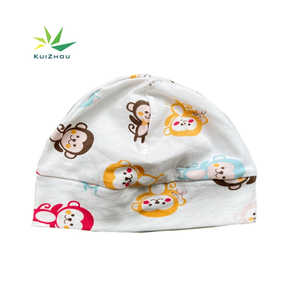 Winter cute cotton printed beanie Infant baby cap newborn baby hat
