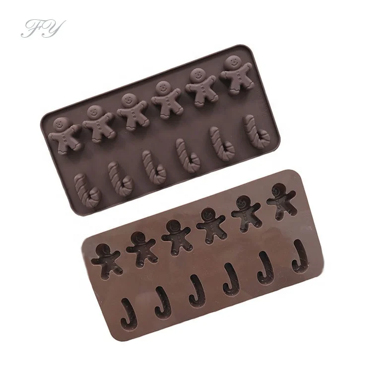 Spot wholesale 12 even silicone chocolate mold Christmas cookie mold DIY cake mold