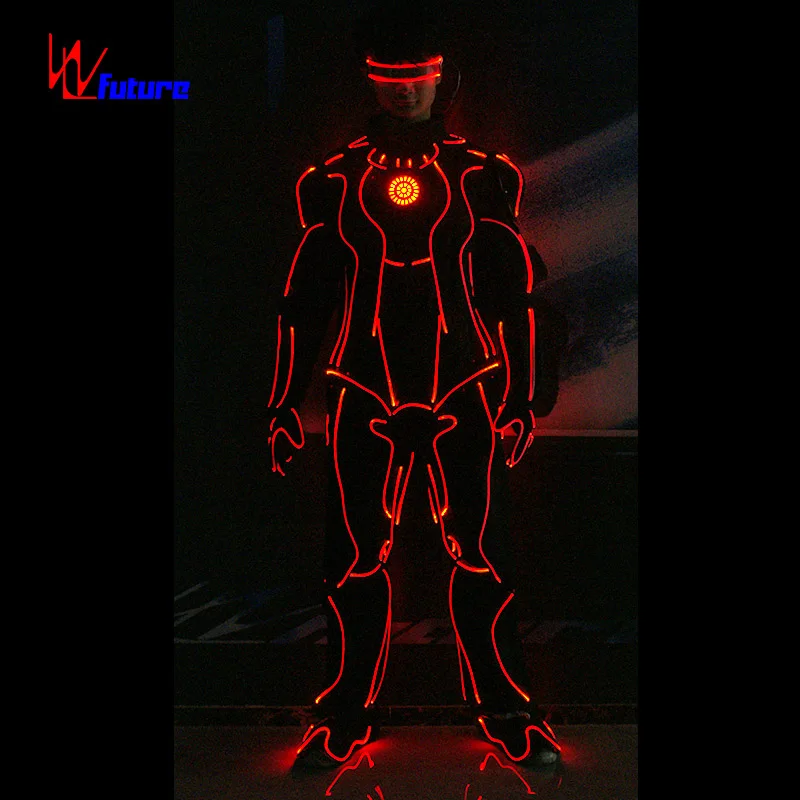 Futuristic science-fiction movies with a strong sense of technology play glowing costumes