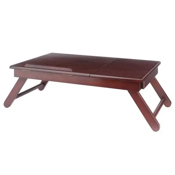 Modern Bamboo Wooden Computer Desk Folding Laptop Stand In Bed Pad Tablet Food Tray For With