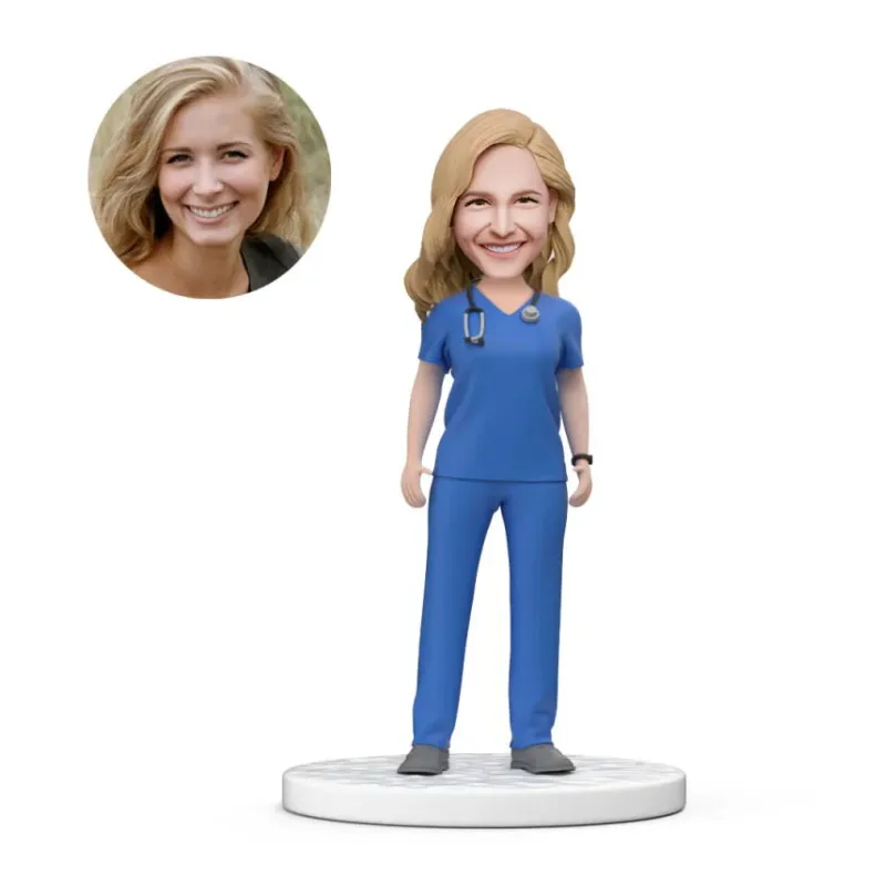 100% Pure Handmade Beautiful Female Doctor White Coat Clay Crafts Custom Artificial Polymer Clay