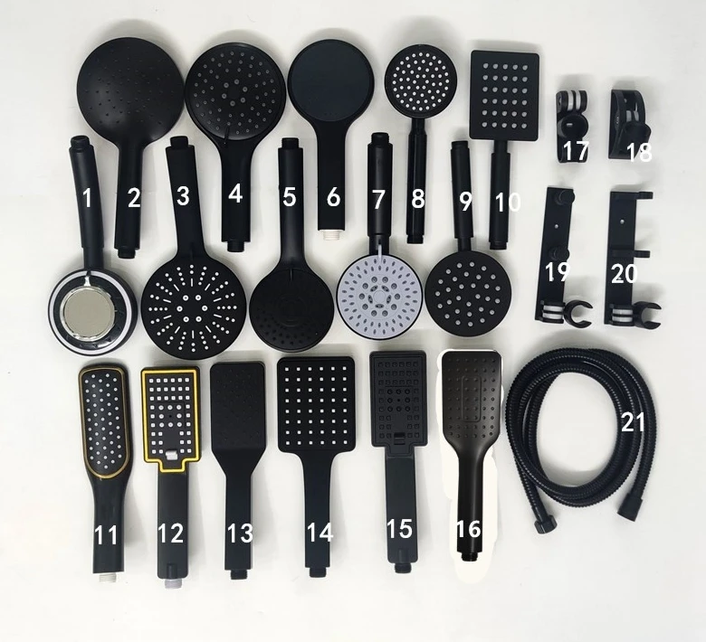 Luxury Black Abs Water Saving Hand Held Shower Head High Pressure Multifunctional Filter Shower Head For Wholesale