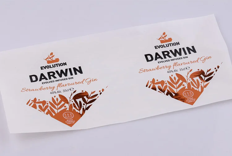 Custom Printed Self Adhesive Gold Stamping Paper Wine Label Stickers for Whisky Liquor Bottles