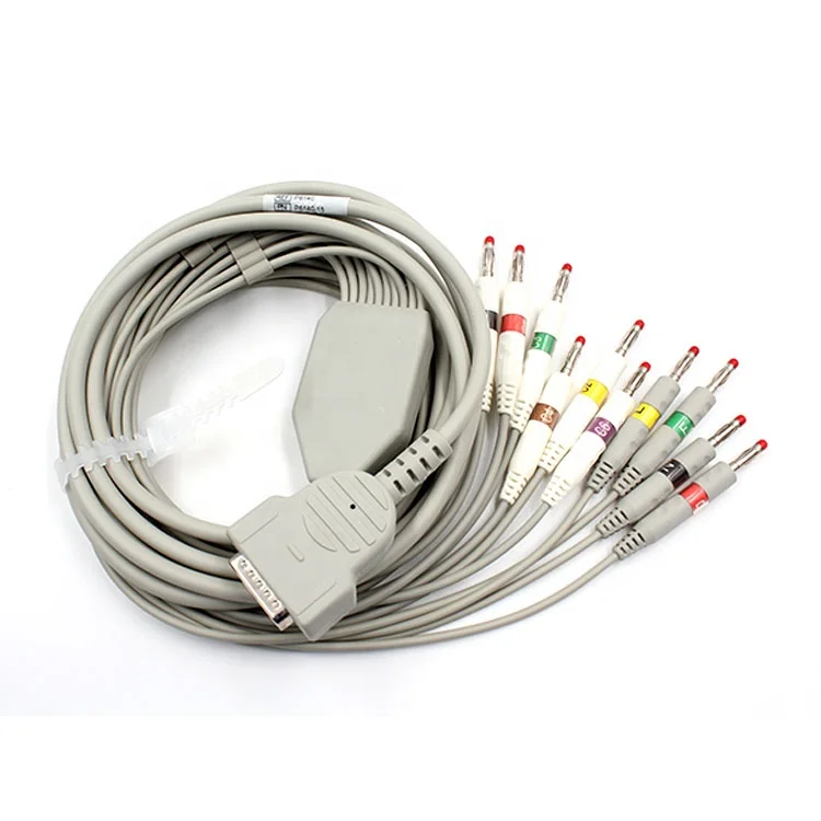 Plinma OEM medical supplier One-Piece 10-Lead ECG patient cable EKG Cable lead wire