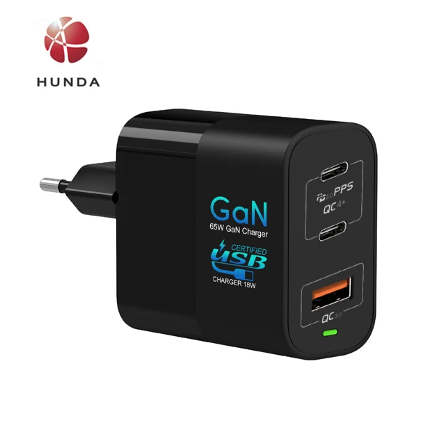  HUNDA новый продукт ETL CB PSE KC 65 Вт GaN PD зарядное устройство для мобильного телефона QC 3 0 порты ноутбука Pro и