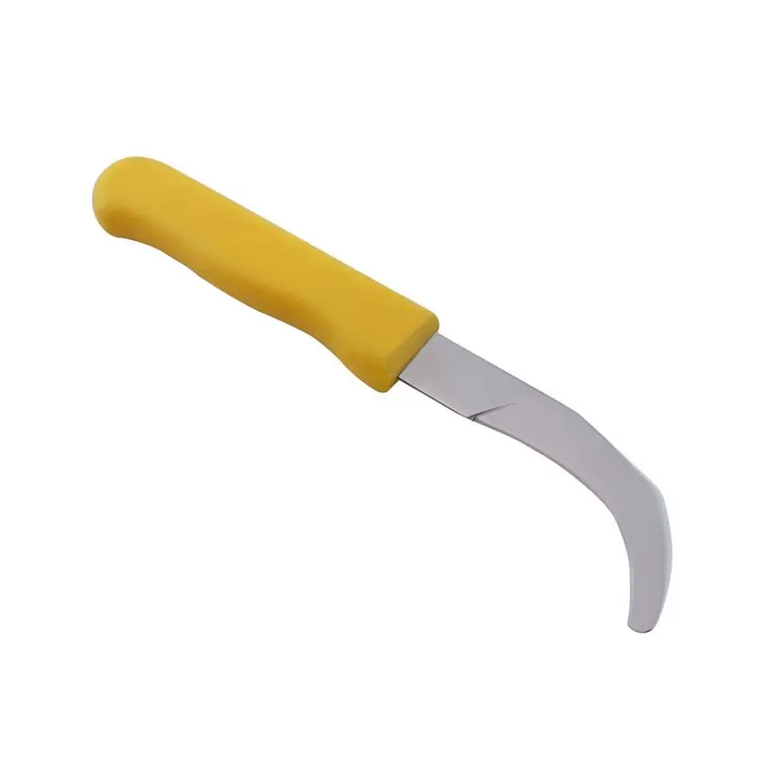 3 Inch Yellow PP Handle Banana Knife Curved Blade Cutter Knife
