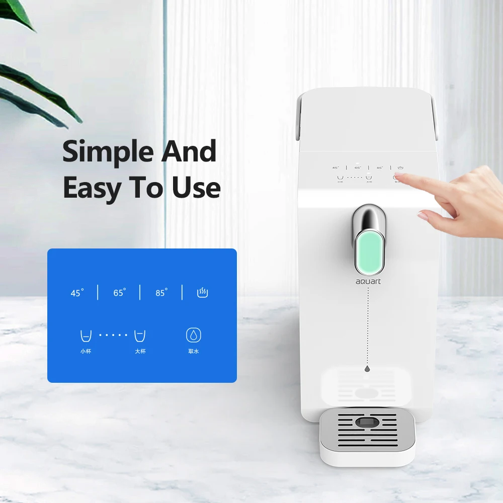 Portable Instant Hot Boiled Water Dispenser Filter 4 Temperatures Indicator Purified Water with Active Carbon Electric White