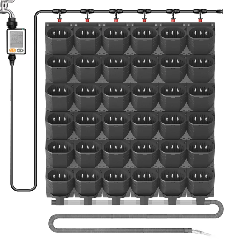 vertical garden Wall Self Watering Hydroponics System Flower Plastic Pots for Plants Plastic Planter