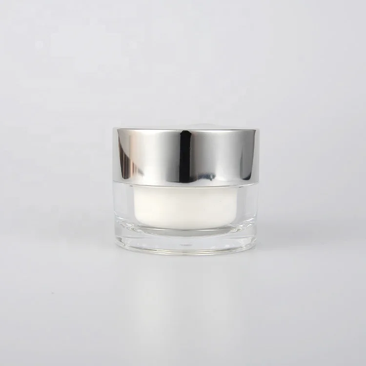 custom cosmetic jars and bottle silver cap clear acrylic packaging acrylic plastic containers empty luxury cream jar 50 ml