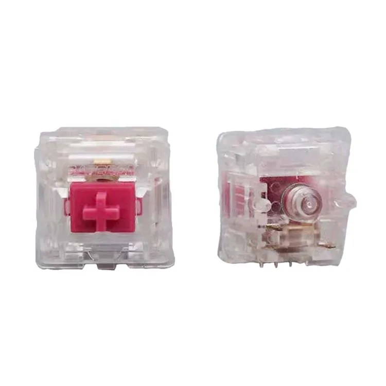 Новое поступление GATERON KS-6 розово-красный прозрачный корпус тихий 5 pin 60 70 г 80 100 RGB игровая механическая клавиатура