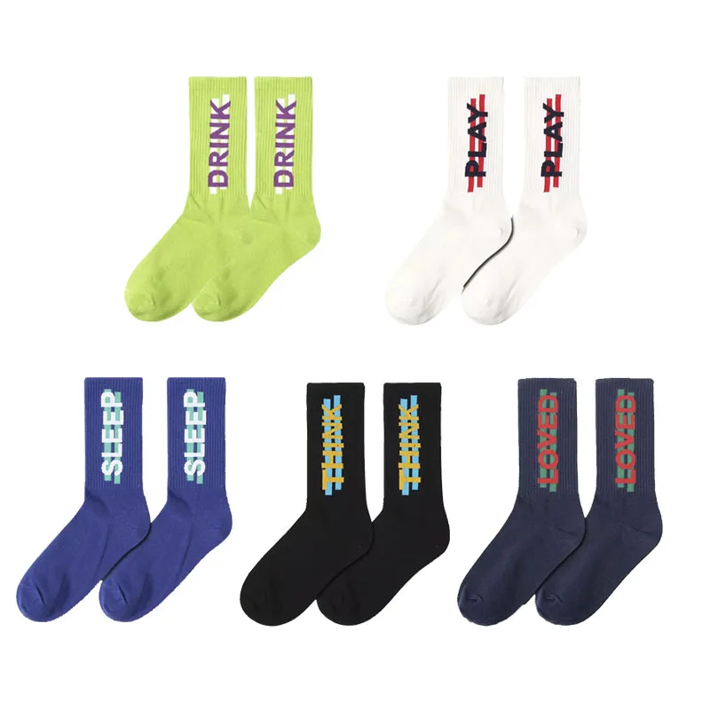 Fashionable Custom Logo Sport Cotton Material Crew Socks for Men