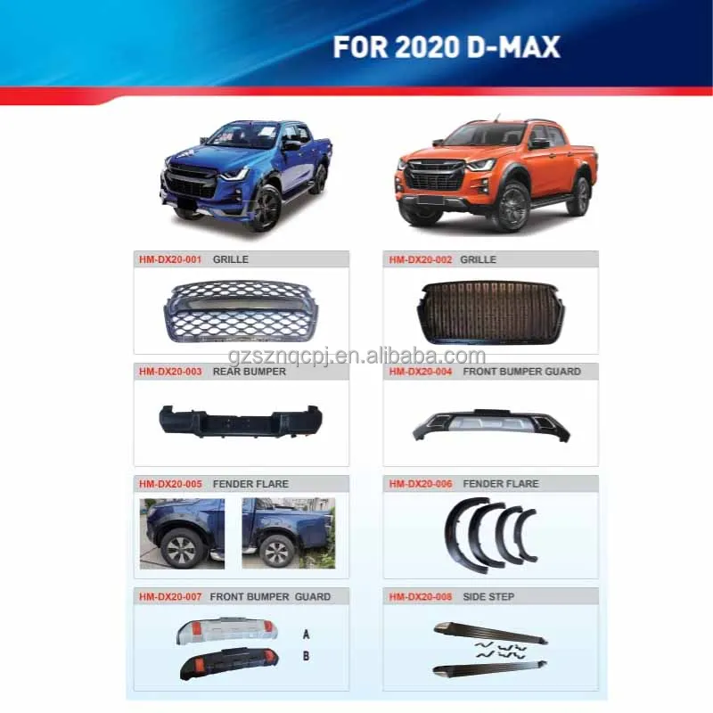 for isuzu dmax 2020 Automotive Parts  front Bumper Lip Spoiler Diffuser fiber rear diffuser body kit D-MAX accessories