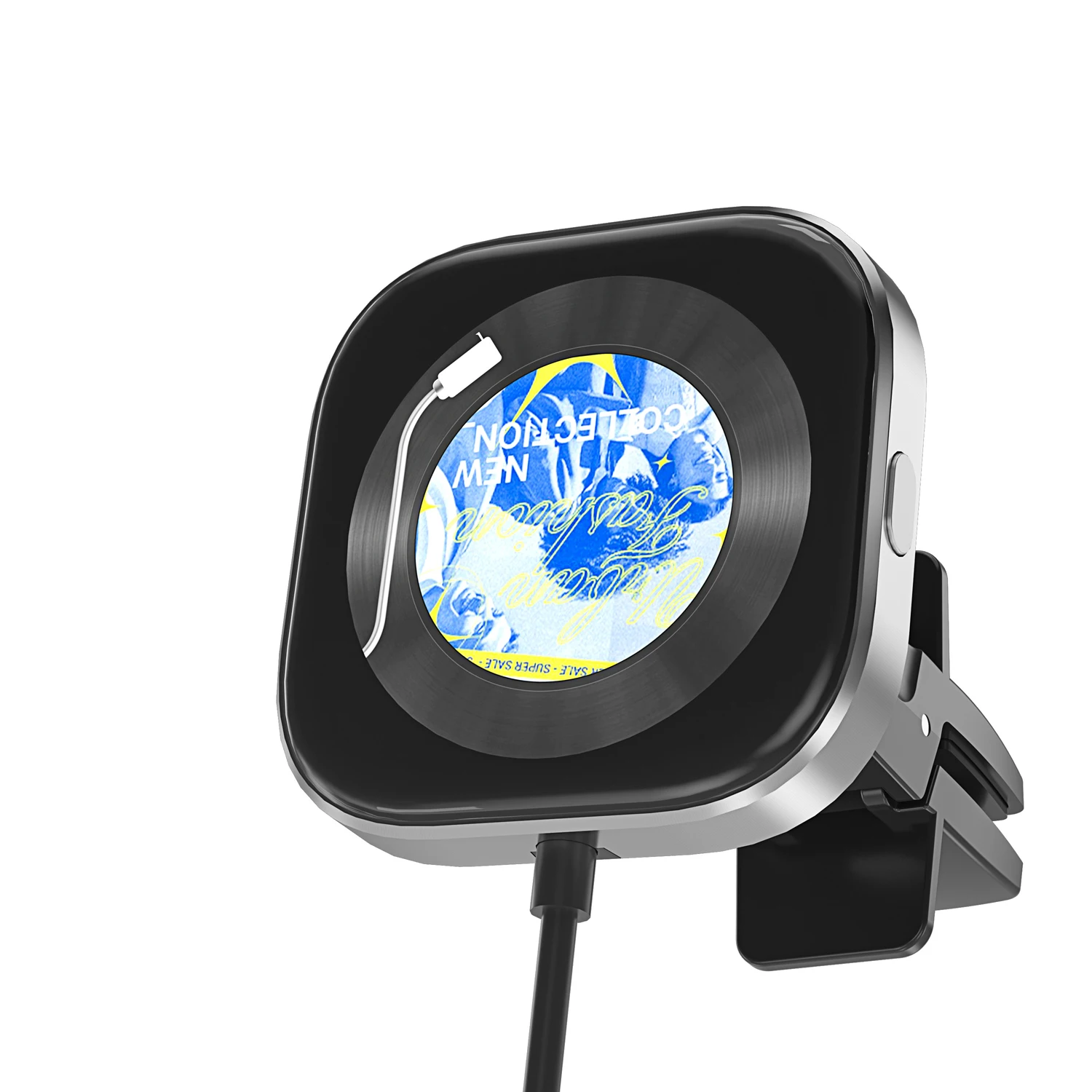 2024 Newest Unique CarPlayClip Wireless CarPlay Adapter with screen display Album cover digital Clocks customized photos