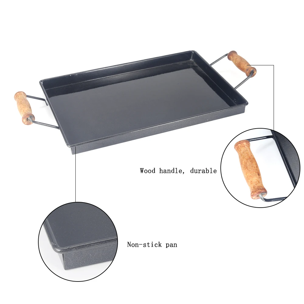 BBQ nonstick grilling topper basket tray roasting pan for camping grill