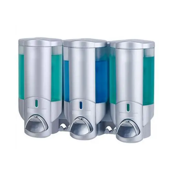 ABS plastic white silver chrome 200mL liquid soap powder dispenser wall mount triple soap dispenser