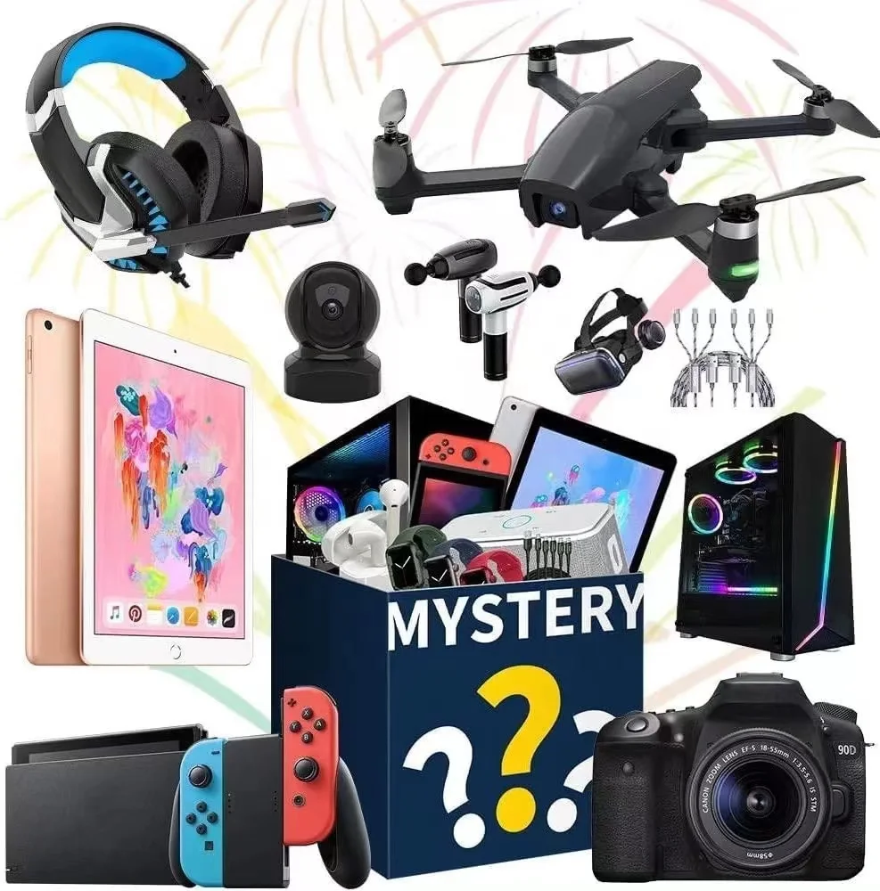 3C electronic products Mystery Gift Box has a chance to open: wireless Gaming earphones, cameras, drones, more gifts