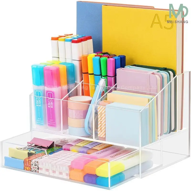 Factory Price Premium Quality Clear Acrylic Desk Organize Multifunctional Office Stationary Organizer
