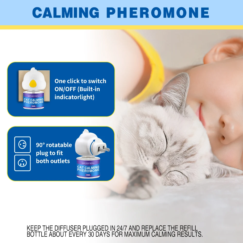 Customized for Different Market 48ML Pet Calming Diffuser Refill with Plug-in Kit for 2 Bottles