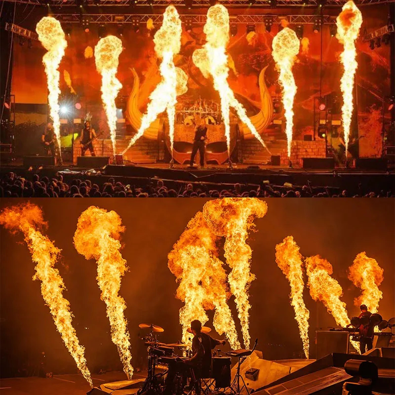 210 Degree Fire Flame Machine DMX Fireworks Machine Stage Effect Moving Head Fire Flame Machine for Stage Music Festival Events