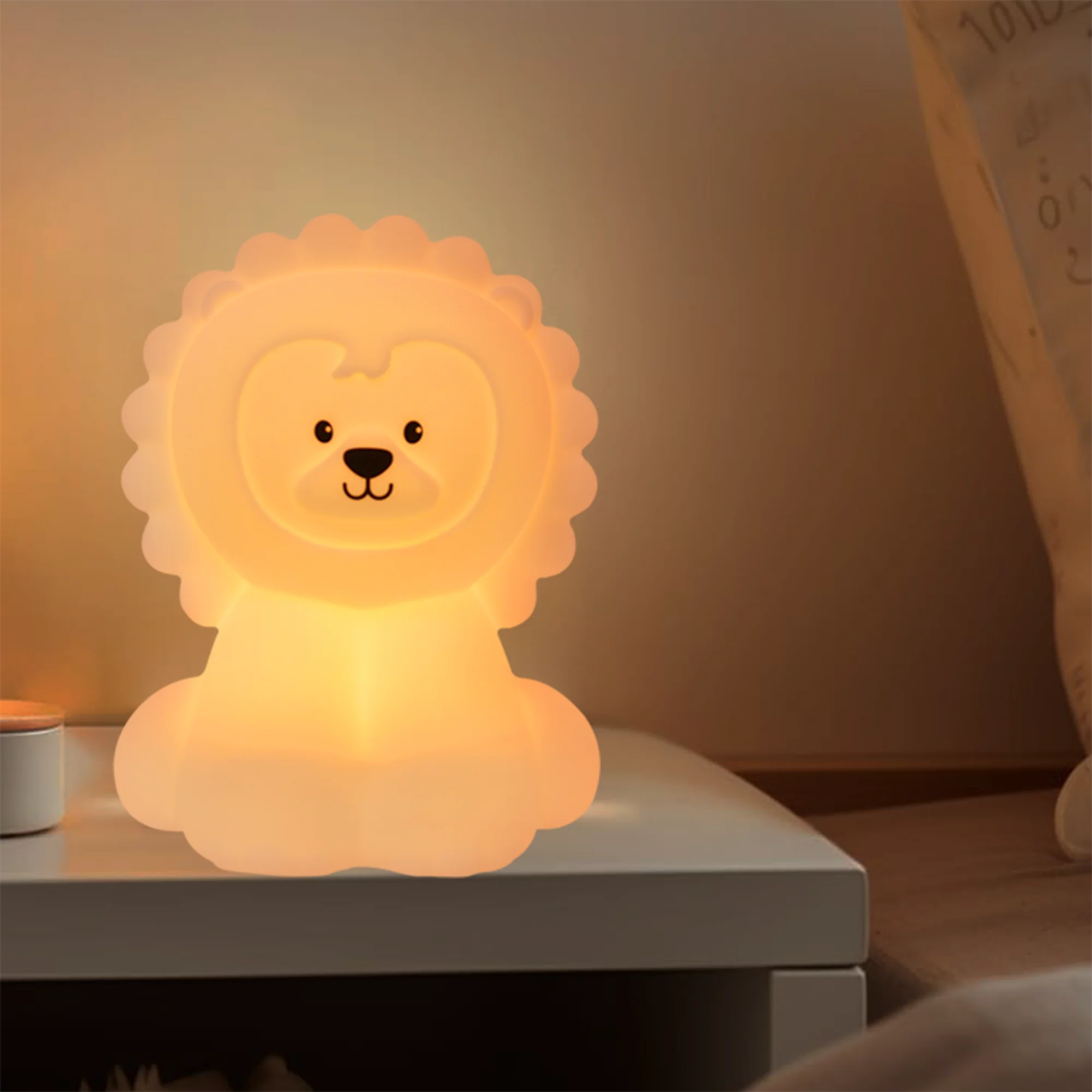 Rechargeable Creative Silicone Lion Table Light Soft Led Baby Kids Toys Gift Room Decoration Night Lights for Adults Baby Kids