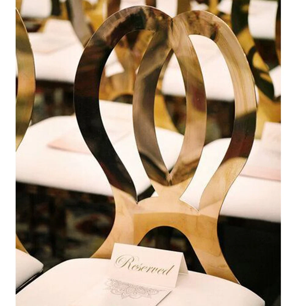 Luxury stainless steel Butterfly back design party gold banquet chair