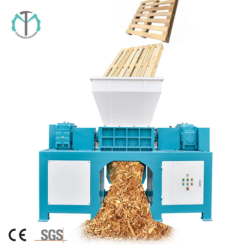 Used Car Motorcycle Tyre Plastic Recycling Machinery Waste Rubber Tires Crushing Double Shaft Shredder Machine For Sale