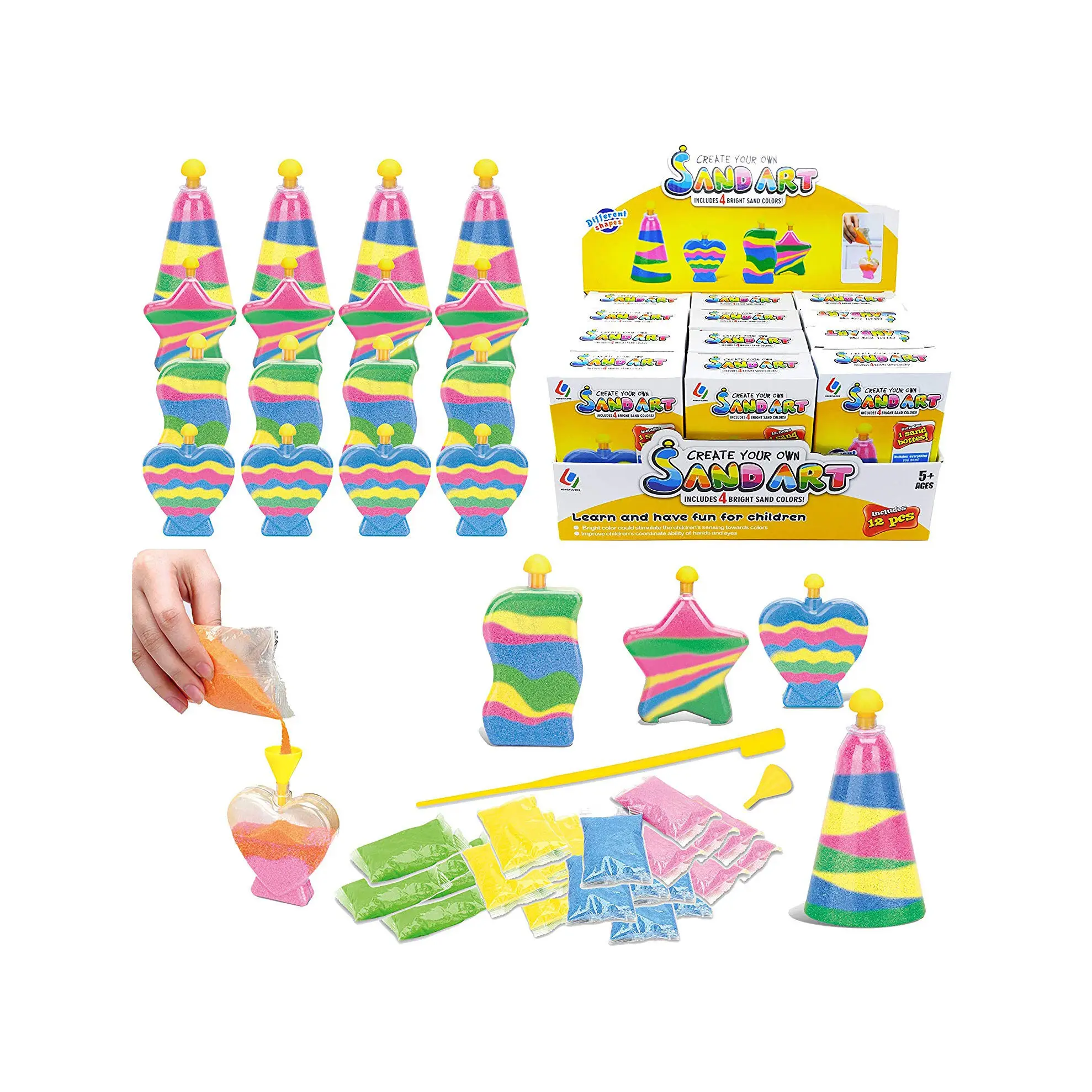 Children Educational Toys Painting DIY Colored Craft Sand Art With Different Bottle Bottles